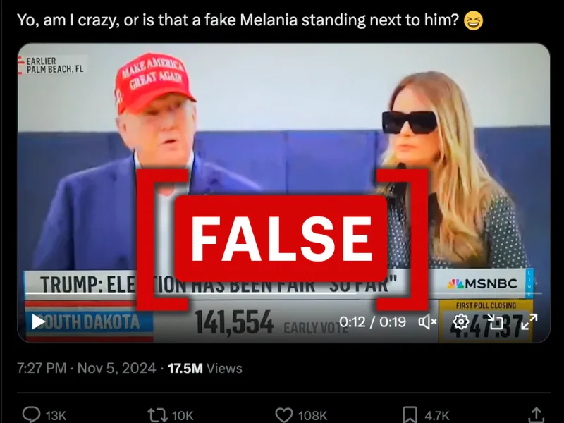 No, a fake Melania Trump was not filmed with Donald Trump